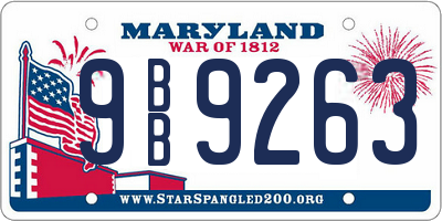 MD license plate 9BB9263