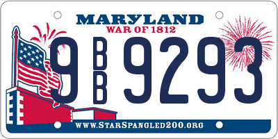 MD license plate 9BB9293