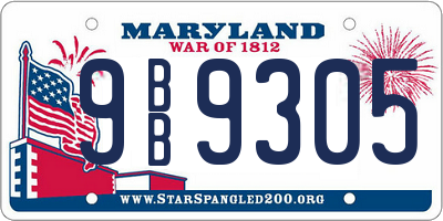 MD license plate 9BB9305