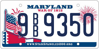 MD license plate 9BB9350