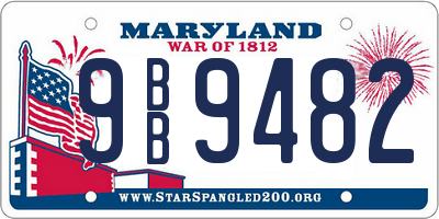 MD license plate 9BB9482