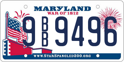 MD license plate 9BB9496