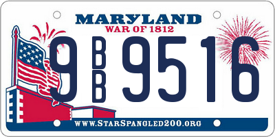 MD license plate 9BB9516