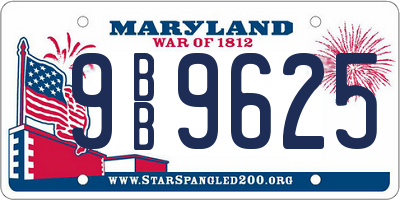 MD license plate 9BB9625