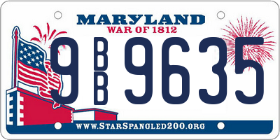 MD license plate 9BB9635