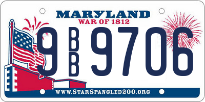 MD license plate 9BB9706