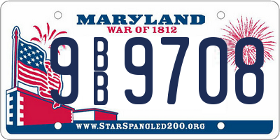 MD license plate 9BB9708
