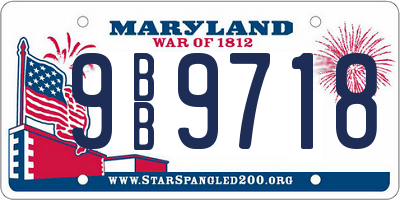 MD license plate 9BB9718