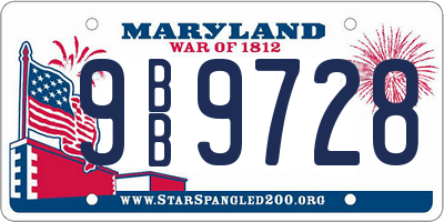 MD license plate 9BB9728