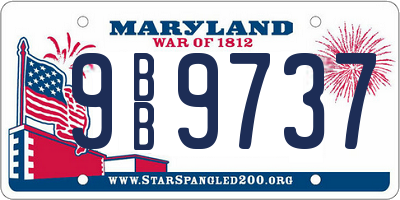 MD license plate 9BB9737