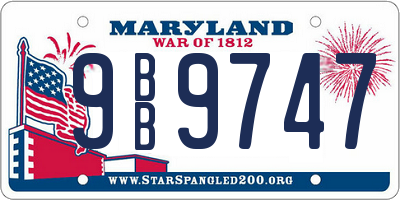 MD license plate 9BB9747