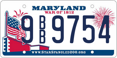 MD license plate 9BB9754