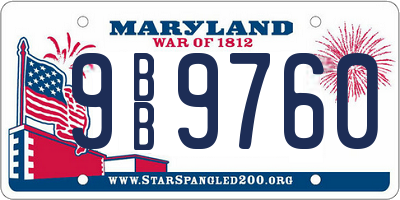 MD license plate 9BB9760