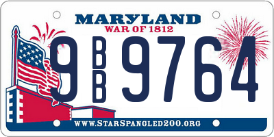 MD license plate 9BB9764