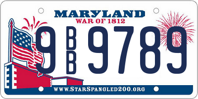 MD license plate 9BB9789