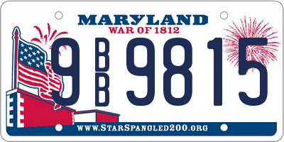 MD license plate 9BB9815