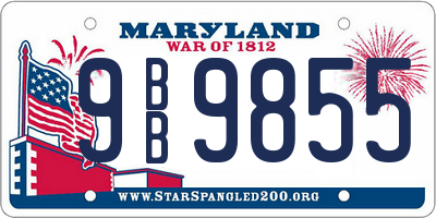 MD license plate 9BB9855