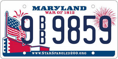 MD license plate 9BB9859