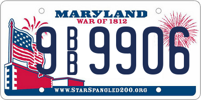 MD license plate 9BB9906
