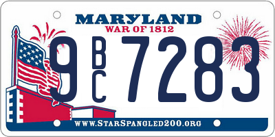 MD license plate 9BC7283