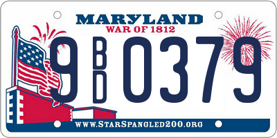 MD license plate 9BD0379