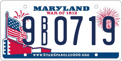 MD license plate 9BD0719
