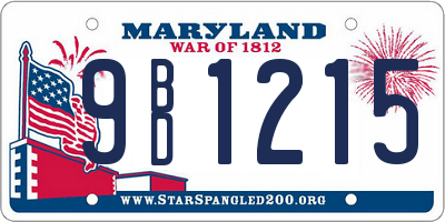 MD license plate 9BD1215