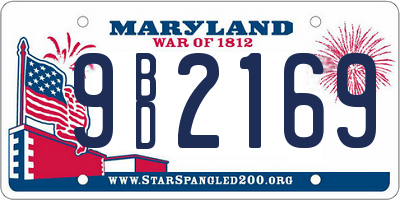 MD license plate 9BD2169