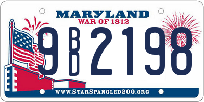 MD license plate 9BD2198