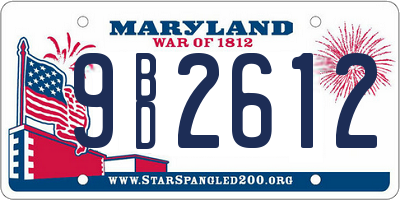 MD license plate 9BD2612