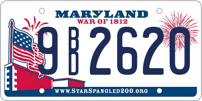 MD license plate 9BD2620