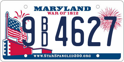MD license plate 9BD4627