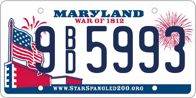 MD license plate 9BD5993