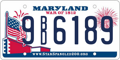 MD license plate 9BD6189