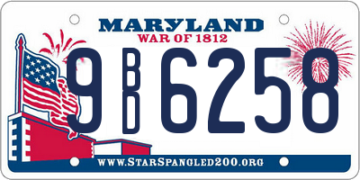 MD license plate 9BD6258