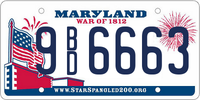 MD license plate 9BD6663