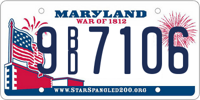 MD license plate 9BD7106