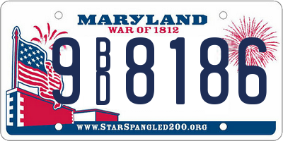 MD license plate 9BD8186