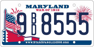 MD license plate 9BD8555