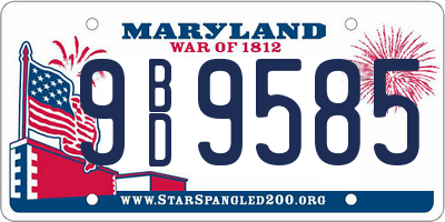 MD license plate 9BD9585