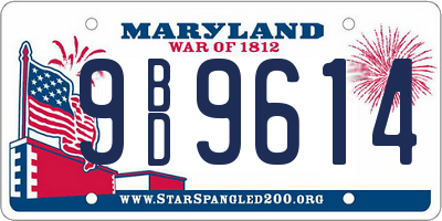MD license plate 9BD9614