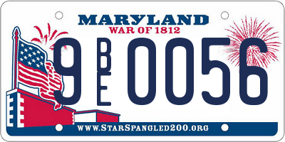 MD license plate 9BE0056