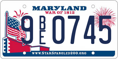 MD license plate 9BE0745