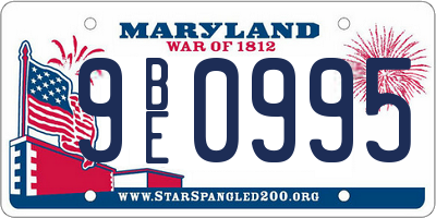 MD license plate 9BE0995
