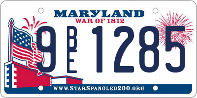 MD license plate 9BE1285