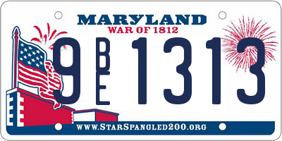 MD license plate 9BE1313