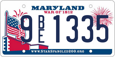 MD license plate 9BE1335