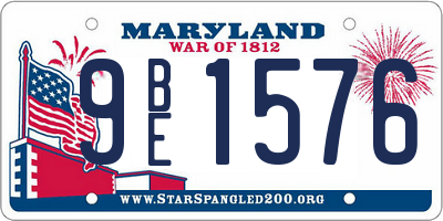 MD license plate 9BE1576