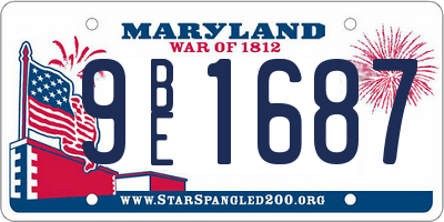 MD license plate 9BE1687