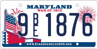 MD license plate 9BE1876